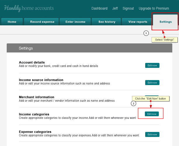 How do I enter a new Category? Handdy Accounts Help and Support
